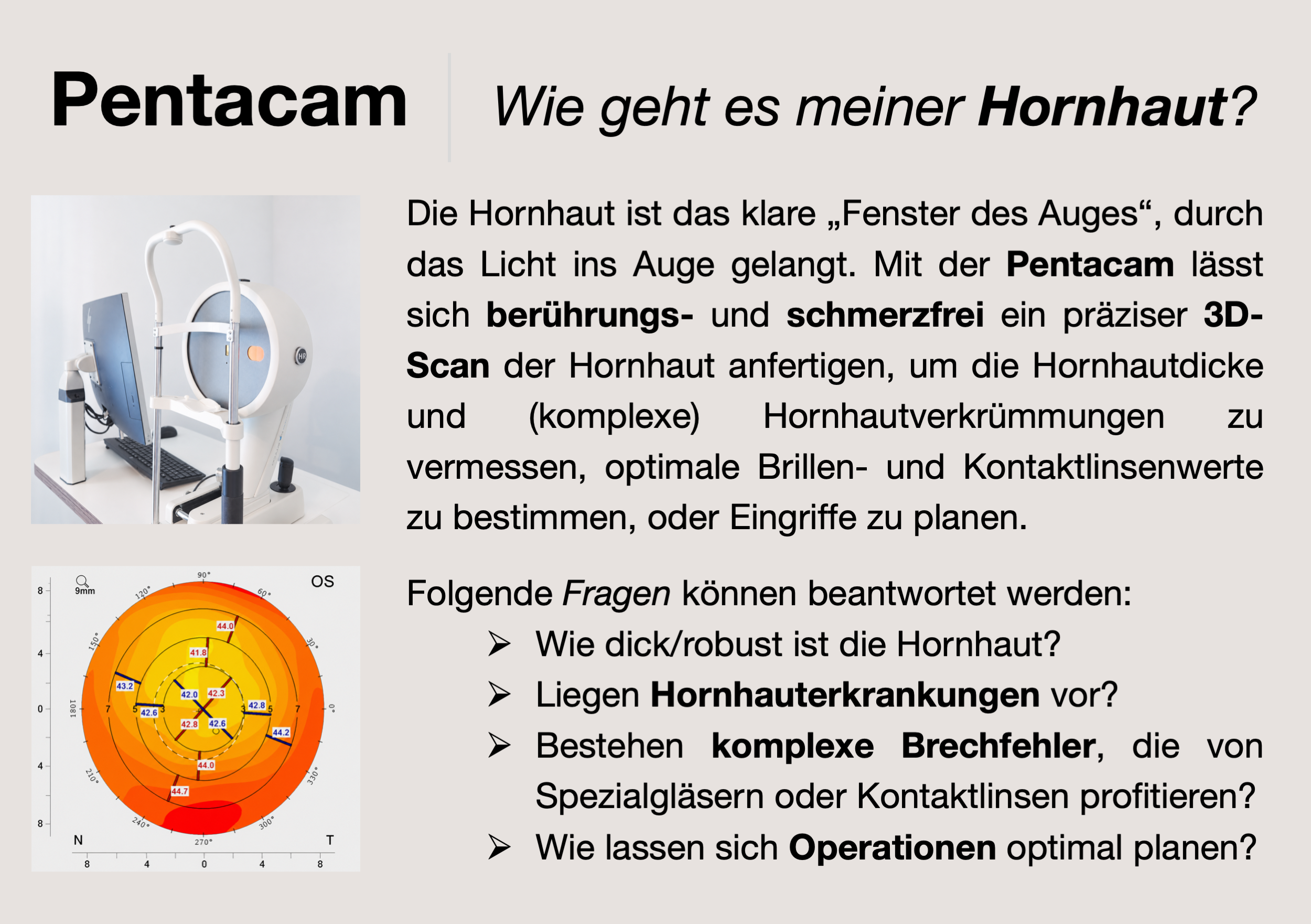 Pentacam – Rückseite